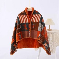 극세사 만능 단추형 담요, 1개, I. 러브 호스 오렌지