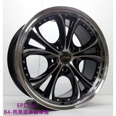 FK鋁圈 17吋 5/108 EP1395 亮黑車面車邊 鋁合金輪圈, 1個