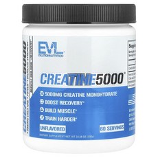 이브이엘루션 크레아틴 언플래버드 EVLution Nutrition Creatine5000® Unflavored 300g, 1개