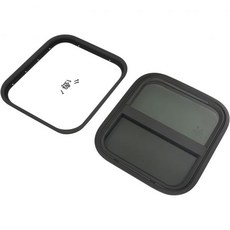 24인치 너비 x 36인치 높이 RV 창문 수직 슬라이딩 DOT - 파손 방지 강화 유리 색상 네트 스크린 및 트림 링 포함 물방울 모양 교체용 트레일러 캠퍼, Vertical 14" W x 16" H