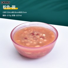 DFMEI 水墨系列碗盤套裝 粉色玻璃喝粥碗 早餐碟盤家用中式創意碗盤, 1個, 粉色碗, 參考詳情