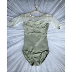 발레복 레오타드 우아한 중간 소매 발레 성인 연습 댄스 여성 하이 퀄리티 팀 체조 커버, 없음