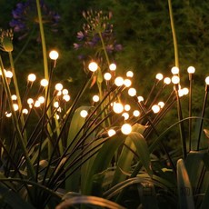 太陽能繡球彼岸花裝飾草坪燈, 太陽能款  10頭螢火蟲（暖色）1支裝