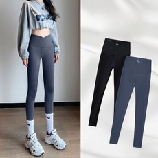 交叉腰高腰提臀美腿瑜伽褲，收腹塑型薄款運動褲，臺灣快速出貨