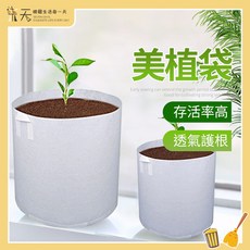 美植袋 育苗袋 植栽袋 樹植袋 移植袋 不織布種植袋 種菜袋 栽培袋 白色有提把/無提把 多尺吋可選擇, 20*20cm（無提手）, 1個, 白色