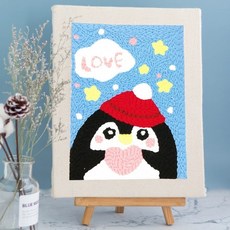 집에서할수있는 집콕 취미 스킬자수 펀치니들 세트, 09.소펭귄