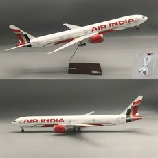 인도 에어인디아 B777-300ER 모형 비행기 항공기 다이캐스트 1:157, 화이트(고급형 소리인식 LED조명)