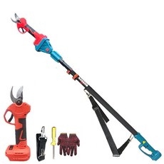 LINGLAI 高枝剪鋸組合 無刷伸縮高枝桿 鋰電修枝剪電鏈鋸, 1個, 伸縮高枝桿+鋰電剪刀+2.5AH單電