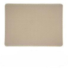 雙層貓砂墊 - 防貓砂散落、易清潔、柔軟舒適, 卡其, 1個