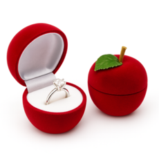 쭈비쭈비 1+1 반지함 세트 벨벳 반지케이스 보관함 악세사리 케이스, 1개, 1+1 사과