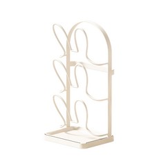 穩固結實桌面鍋蓋架，多功能廚房置物架，砧板鍋鏟收納架，白色簡約風, 1個, 提手鍋蓋架(檯面款), 白色