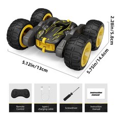 타입C 고속충전 양면플립 RC 스턴트카 360도 회전, T5A445310-8915YW