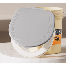 간이 가정용 변기 튜브 범용 U자형 변기 노인 방석 이동 변기 성인용 야간 변기 커버, 1개, 그레이화이트