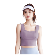 【OniWear】無袖美背寬肩瑜珈背心 遮副乳方領寬帶背心 bra top 小可愛 瑜珈上衣 顯瘦上衣 女上衣 無袖上衣