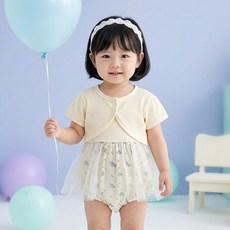 몽실이 플라워 바디슈트 가디건세트 2PCS