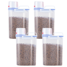 아이구감사합니다 반려동물 밀폐 사료 보관통 4개 2.5L 대용량 습기차단 사료통, 단일수량