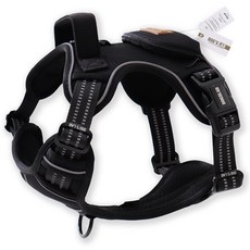 독스랩 강아지 하네스 대형견 중형견 앞섬방지 가슴줄, 1개, 블랙