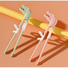 유아 젓가락 어린이 캐릭터 교정용 젓가락 1단계 다이노 교정 젓가락, 1개, 핑크