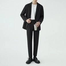 HOMASS 남성 봄가을 정장 세트 정장 재킷 슬랙스 2피스