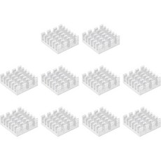 uxcell 14x14x14mm MOSIC 칩용 알루미늄 방열판 실버톤 10개, 14mm x 14mm x 14mm_Silver Tone
