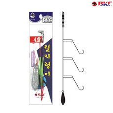 백경 릴지렁이 묶음추 지누 BK-704 민물 원투낚시바늘 원투채비, 4호, 1개