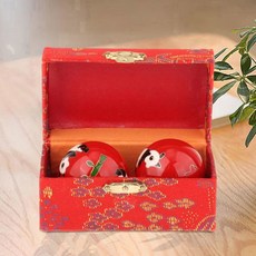 2 조각 손 마사지 공 저장 상자 휴식 건강 노인을위한 운동 핸드볼, 01 Panda Red, Panda Red