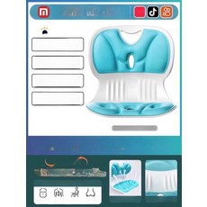 amo 허리디스크의자등받이 허리쿠션(그린 핑크 블랙 블루 그레이), [허리 지지 벨트 교정], 스탠다드 그린
