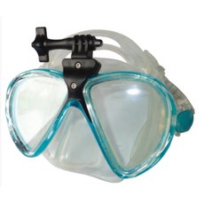 游龍潛水 SCUBATEC M-26 MASK 潛水雙面鏡 FOR GO-PRO水中攝影拍照適用 附支架, TRANS RED