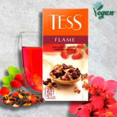 테스 플레임 산딸기&핑크페퍼 히비스커스 과일 허브티 카페인제로 유럽티, 2g, 1개, 25개입