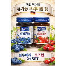 마인탈 독일 직수입 유기농 프리미엄 블루베리 로즈힙 잼 2개 세트, 1세트, 400g