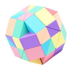 百變魔尺 益智玩具 培養空間想像力 安全無毒材質 訓練手眼協調, 馬卡龍色, 1個