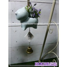 ︵House傢飾︵zakka法式田園鄉村風仿真仙人掌多肉植物貓陶瓷花器風鈴C款，療癒系微景觀盆栽，增添居家生活空間的清新與趣味