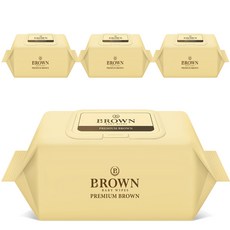 도톰한 물티슈 구매1위 아기 물티슈 브라운 프리미엄 브라운, 80g, 70매, 4개