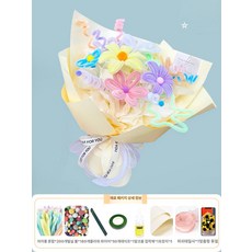 꽃다발 재료 시들지않는 꽃 연꽃 튤립 인테리어소품 공예, 마카롱 꽃다발 포장지 약 15 25송이 50개