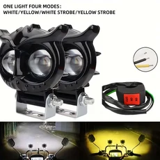 안개등전구 에러슨 120W 35000LM 바이크 오토바이 LED 전조등 듀얼 컬러 옵션 가능 12V 고휘도 라이트, 02 MTY-YW-2pcs