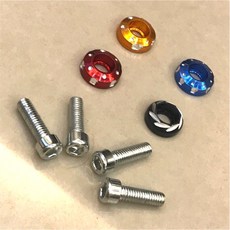 車牌螺絲組 金屬墊片 白鐵螺絲 全車系通用型, 1個, 紅色