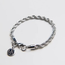 MIXTURE. MB023 純鋼麻花編織鏈身手鏈 精緻麻花編織設計 抗敏純鋼材質 簡約時尚百搭款