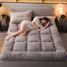 캐시미어 무광 극세사 두꺼운 여름 침대 바닥용 매트리스 패드 이불, A.그레이