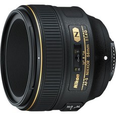 니콘 DSLR 카메라용 AF-S FX 니코르 58mm f/1.4G 렌즈 (리퍼비시), Black