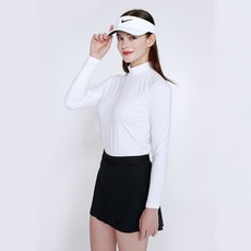 루핏스포츠 여성 목넥 겨울 기모 보온 자외선차단티셔츠 이너웨어 화이트