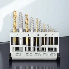 D5 10Pcs 볼트 호환 추출기 드릴 비트 세트 코발트 왼손 깨진 제거를 금속 케이스 도구 키트로 설정, 01 1Set (10Pcs)