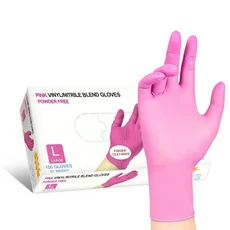 20pcs 일회용 장갑 부엌 식기 세척 작업을위한 니트릴 고무 라텍스 정원 가정용 청소 미용실, 01 S, 04 Pink 20PCS