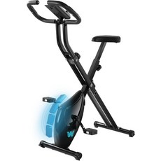 홈 운동을 위한 바윙 고정 운동 자전거 노인용 접이식 실내 1대 중 5대 350LB 용량 16레벨 자기 저항 시트 등받이 조정, App-X4-White