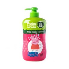 博寶兒 Probo 兒童洗髮沐浴露 奧特曼 TAYO 卡通授權 溫和配方, 1個, 植萃低敏洗髮露-佩佩豬650ml〝紅