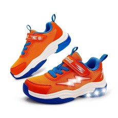 [빠른배송] SKYWHEEL 남아용 아동용 스니커즈 스위치 포함 라이트업 슈즈 테니스 러닝 운동화 유아 사이즈 10에서 빅 키즈 사이즈 5 레드 아동용 Ligth Up 신발