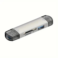 다기능 USB 3.0 카드 리더 U 디스크 타입 C 마이크로 Tf Sd 플래시 드라이브 메모리 읽기 어댑터 전화 액세, 01 회색