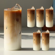 BESTAR 홈카페 투명 내열유리컵 430ml, 6개