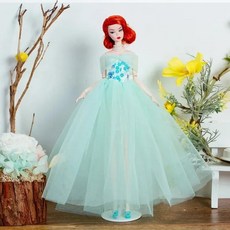 고귀한 수제 웨딩 드레스 인형 의상 흰색 가운, 1개, 7. dress only 51