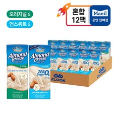 아몬드브리즈 2종 각6개씩(오리지널+언스위트), 12개, 190ml