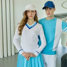 힐크릭 여성골프니트 H412 여성 골조직브이넥풀오버O.WHITE 1HCSWS4552O_SC